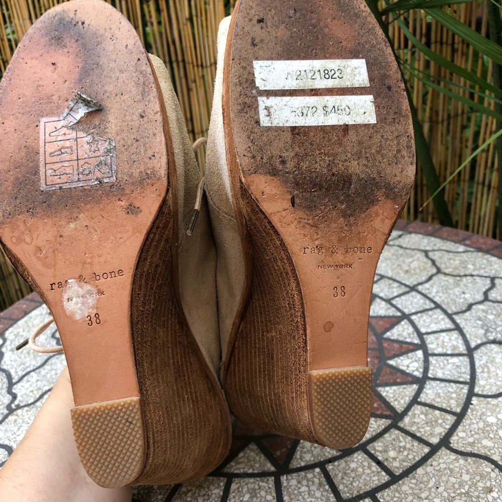 Rag & Bone Sunderland Wedge Tan Suede Booties - image 7